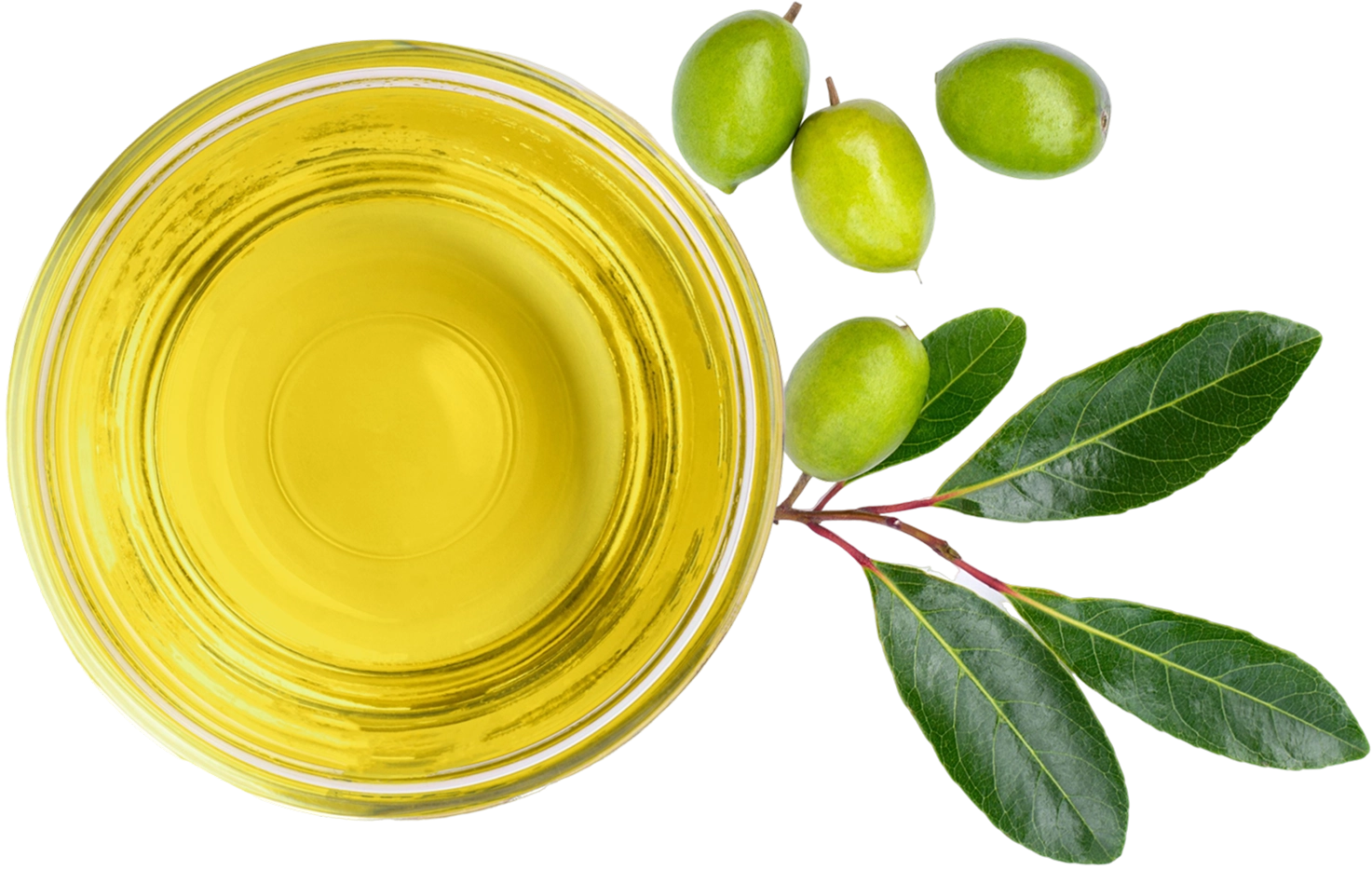 GettyImages-1341249523 1 (1) Bowl of olive oil with green olives.