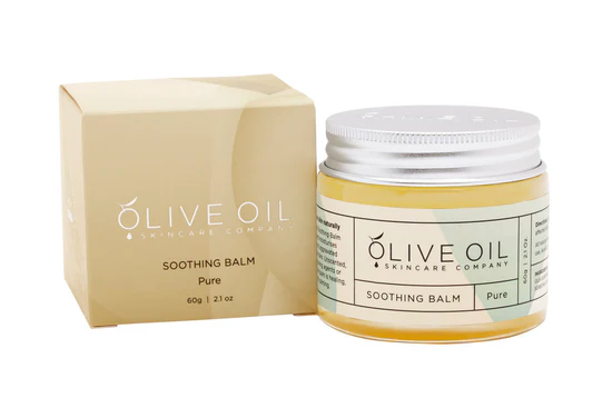 A jar of olive oil and box