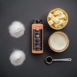 Caramel ingredients on a dark background.