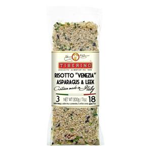 Risotto package with asparagus and leek.