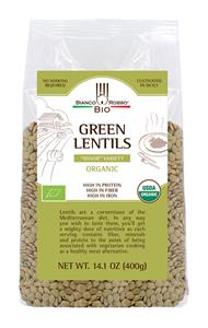 Package of organic green lentils, 14.1 oz.
