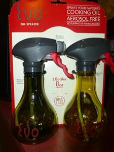 Evo oil sprayer bottles, two-pack packaging.